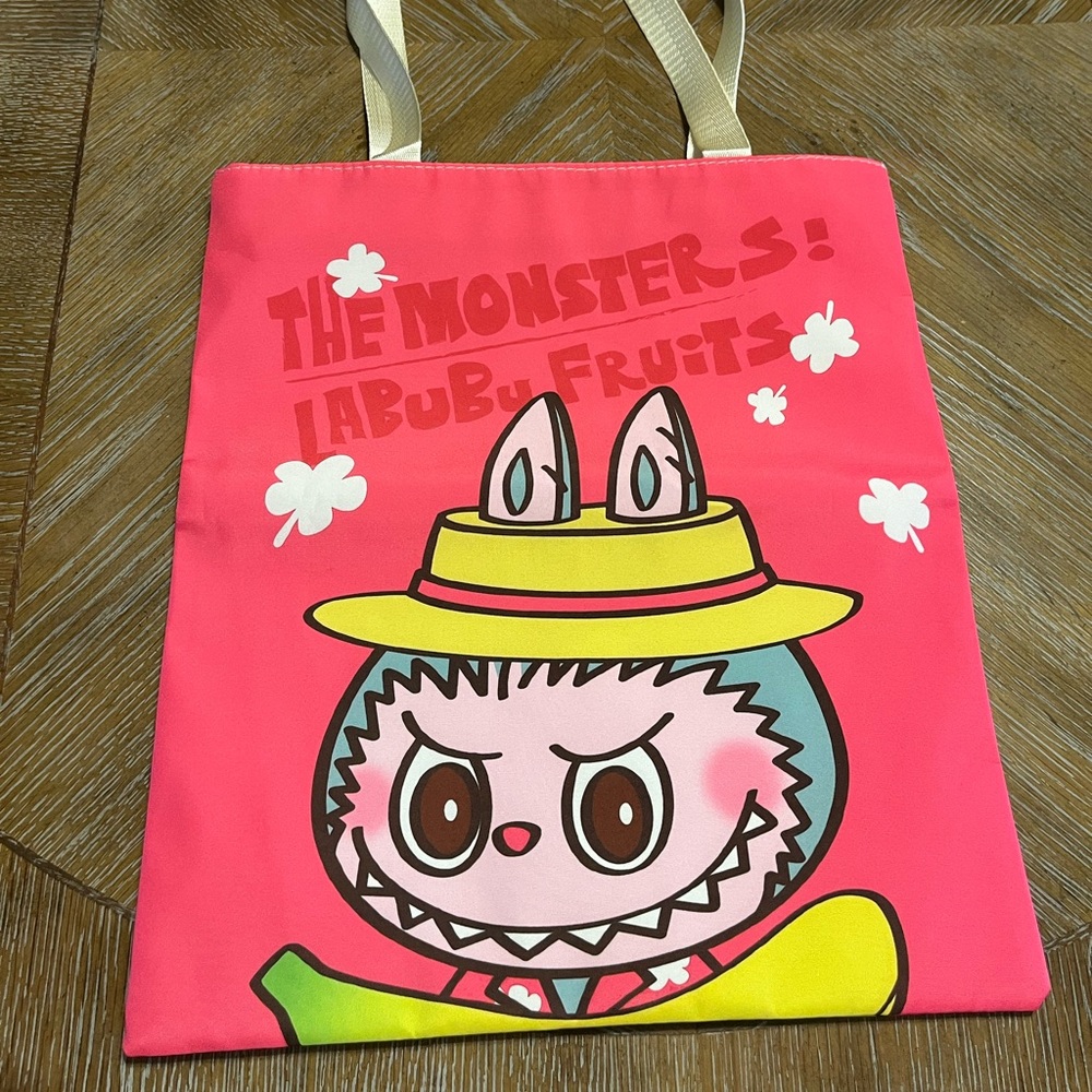 Labubu Pink Graphic Tote Bag
